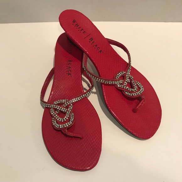 red bling flip flops